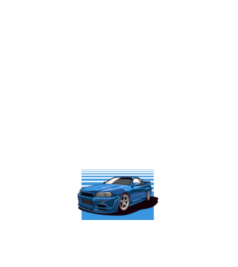 Nissan Skyline GTR minta sötétkék pólón