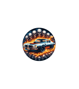 Muscle Car - Izomautó minta fekete pólón