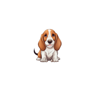 Aranyos kutya - Basset Hound  minta fehér pólón