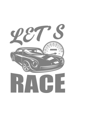 Let's Race - Versenyezzünk! minta fehér pólón