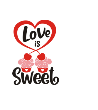 Love Is Sweet - A szerelem édes minta világoskék pólón
