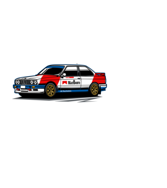 BMW E30 minta fekete pólón