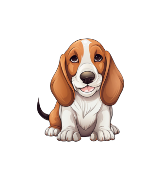 Aranyos kutya - Basset Hound  minta fehér pólón