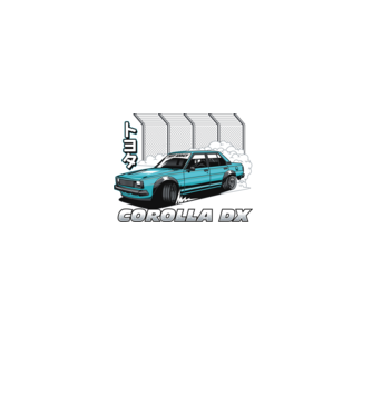 Toyota Corolla E70 minta fehér pólón