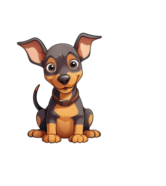 Aranyos kiskutya - Dobermann minta fekete pólón
