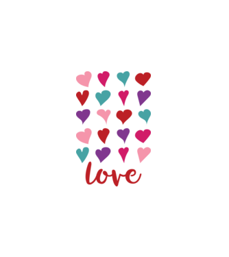 Love - Szerelem, Szeretet minta fekete pólón