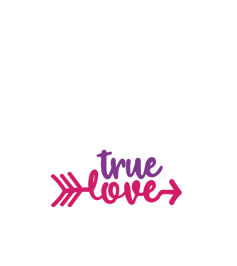 True Love - Igaz szerelem  minta fehér pólón