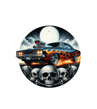 Muscle Car - Izomautó minta fehér pólón