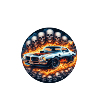 Muscle Car - Izomautó minta fehér pólón