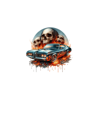 Muscle Car - Izomautó minta fekete pólón