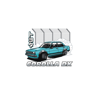 Toyota Corolla E70 minta fehér pólón