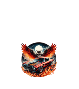 Muscle Car - Izomautó minta fehér pólón