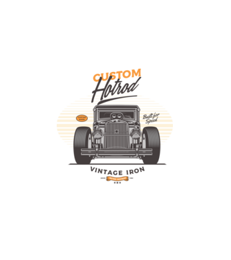 Hot Rod minta fekete pólón