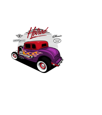 Hot Rod minta világoskék pólón
