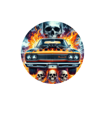 Muscle Car - Izomautó minta homokszín pólón
