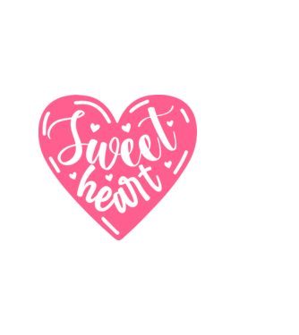 Sweet Heart - Édes Szív  minta sötétkék pólón