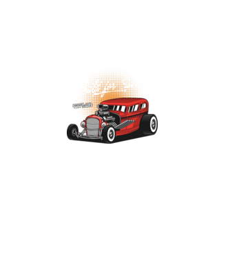 Hot Rod minta fekete pólón