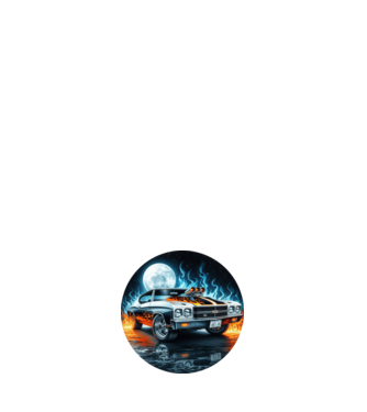 Muscle Car - Izomautó minta fehér pólón