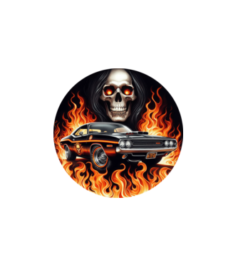 Muscle Car - Izomautó minta fehér pólón