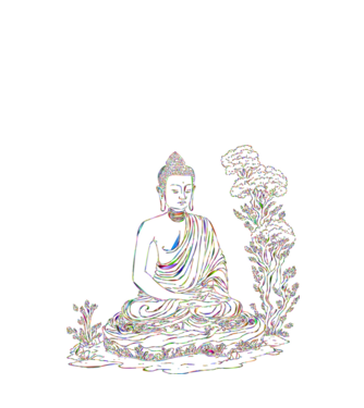 Buddha minta fekete pólón