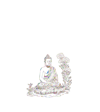 Buddha minta fehér pólón
