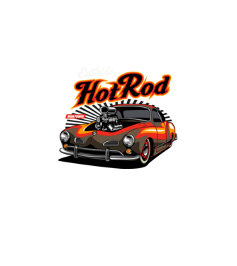 Hot Rod minta fekete pólón