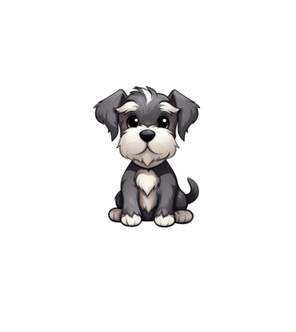 Aranyos kutya - Törpe Schnauzer minta fehér pólón