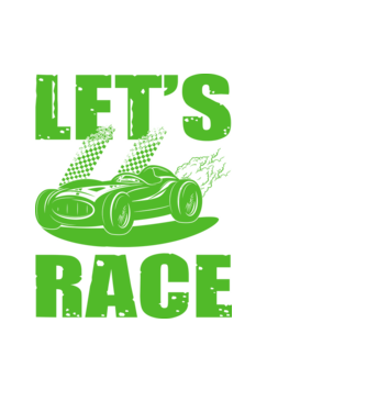 Let's Race - Versenyezzünk! minta fekete pólón