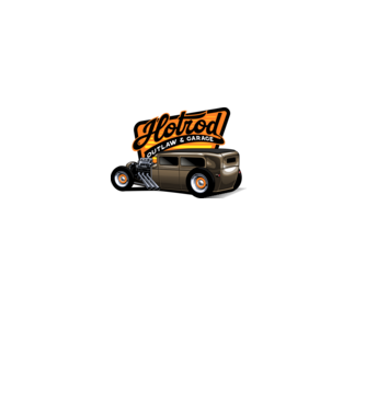 Hot Rod minta fehér pólón