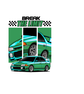 Subaru Impreza - Break The Limit minta fekete pólón