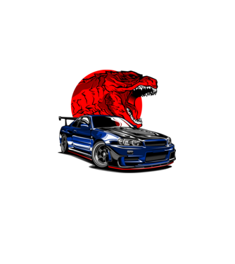 Nissan Skyline GTR R34 minta fekete pólón