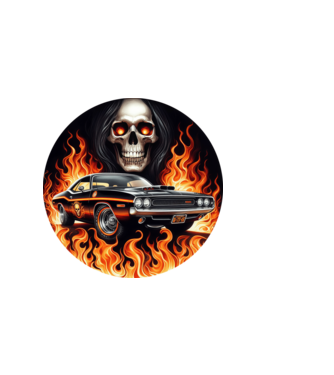 Muscle Car - Izomautó minta sötétkék pólón