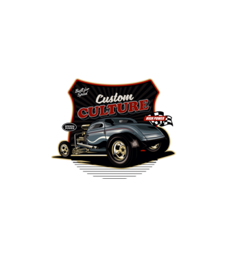 Hot Rod minta fekete pólón