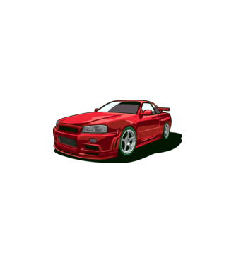 Nissan Skyline GTR minta fehér/piros pólón