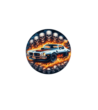 Muscle Car - Izomautó minta fekete pólón
