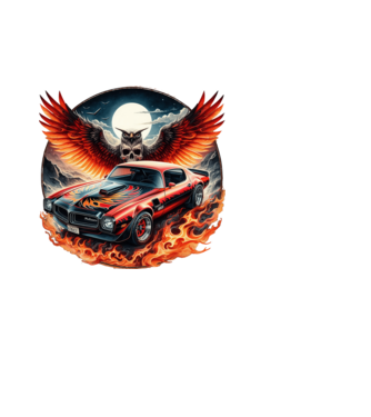 Muscle Car - Izomautó minta fehér pólón