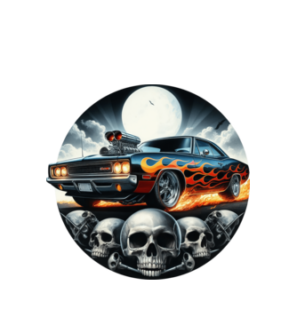 Muscle Car - Izomautó minta fehér pólón
