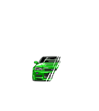 Nissan Skyline GTR R34 minta fekete pólón