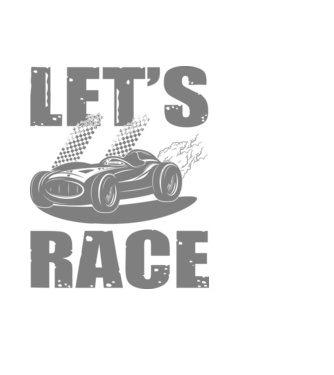 Let's Race - Versenyezzünk! minta fekete pólón