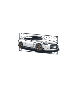 Nissan Skyline R35 minta fehér pólón