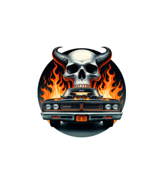 Muscle Car - Izomautó minta fehér pólón