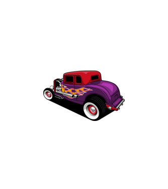 Hot Rod minta fehér/piros pólón