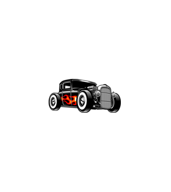 Hot Rod minta fehér pólón