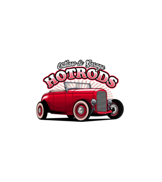 Hot Rod minta fekete pólón