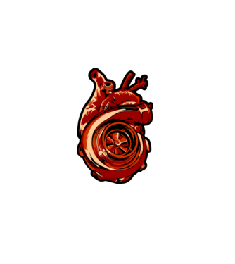 Turbo Heart - Turbó szív minta fehér pólón