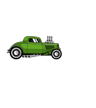 Hot Rod minta fekete pólón