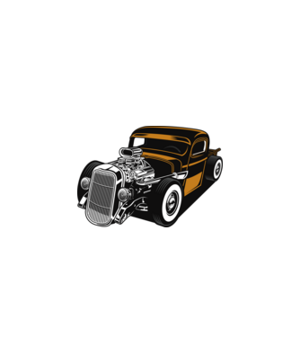 Hot Rod minta fehér/piros pólón