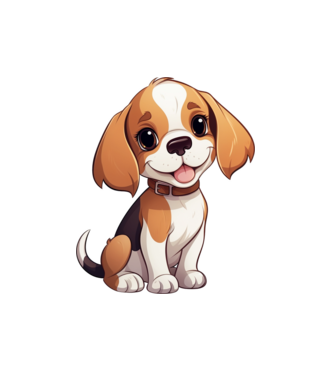 Aranyos kiskutya - Beagle  minta fehér pólón