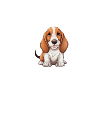 Aranyos kutya - Basset Hound  minta fehér pólón