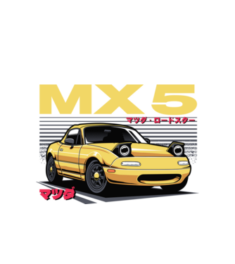 Mazda MX-5 minta fehér pólón